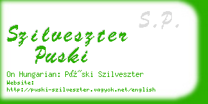 szilveszter puski business card